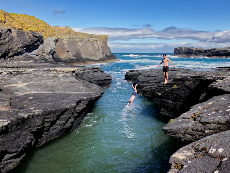 Swimming at the bridges of Ross