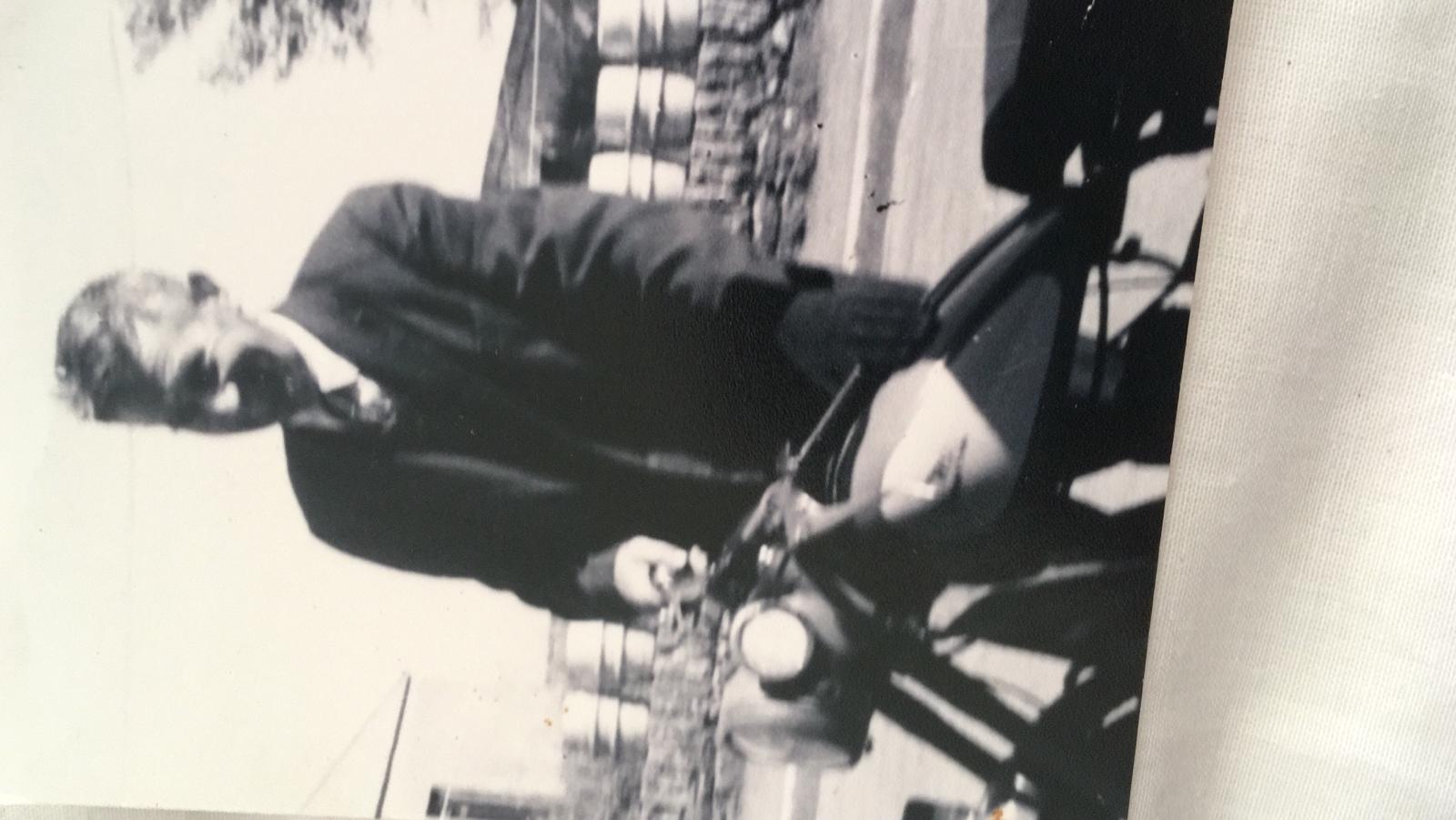 John Keane with his motorbike